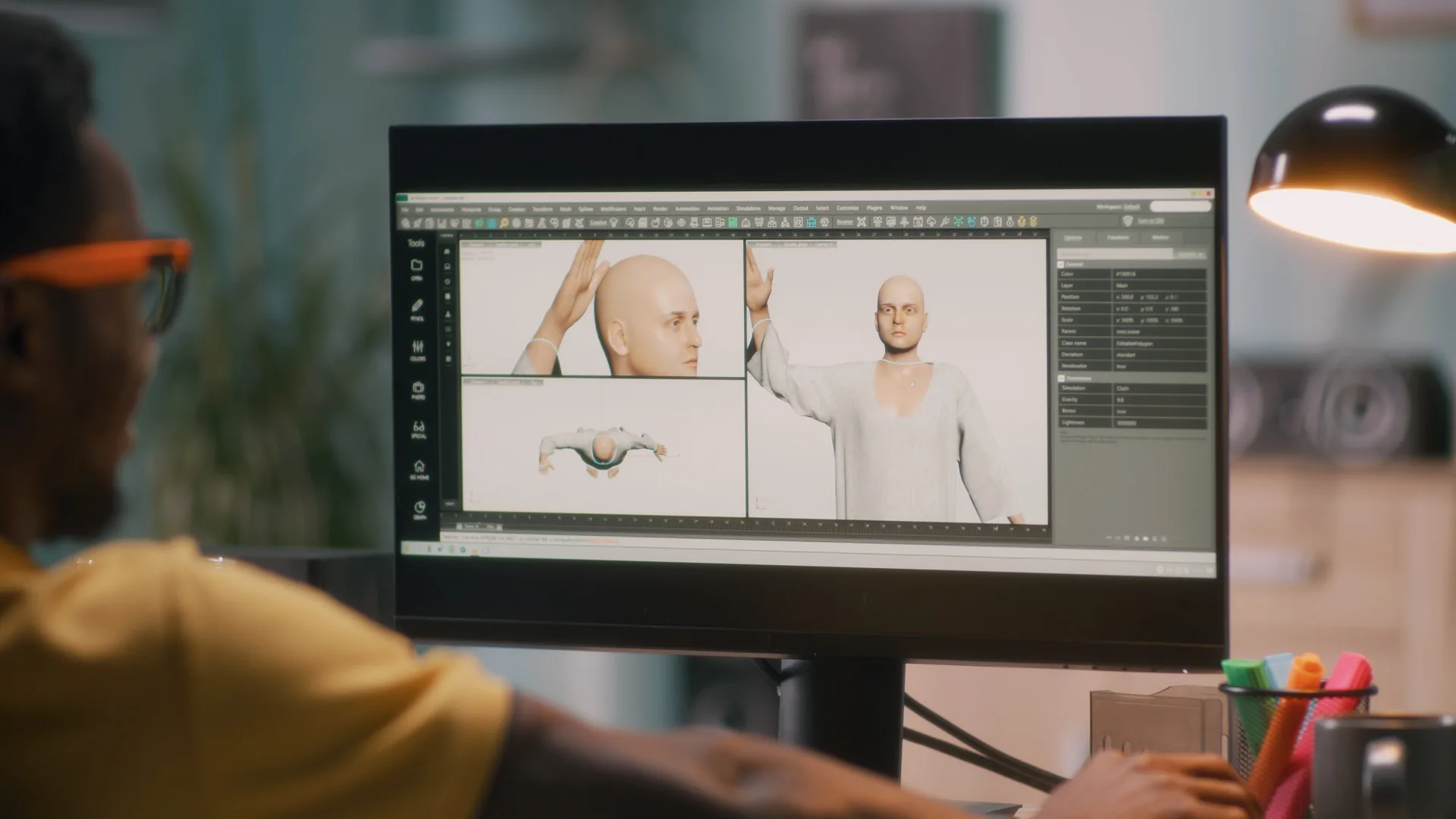 3D artist modelling a character